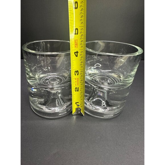 Vintage Whiskey Glasses or Candle Votive Holders Set of 2 Krosno Style Unmarked - Picture 7 of 8